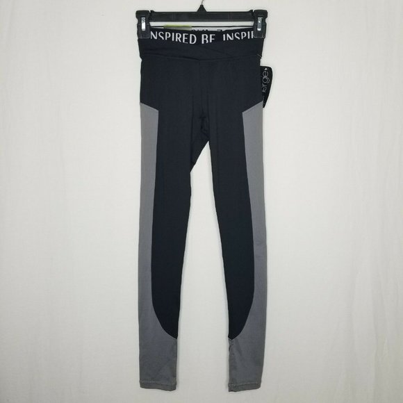 Energie Active Lola Mesh-Inset Leggings Black Gray - Picture 2 of 8